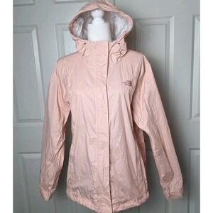 The North Face Womens XL DryVent Hooded Windbreaker Rain Jacket Pink Lightweight